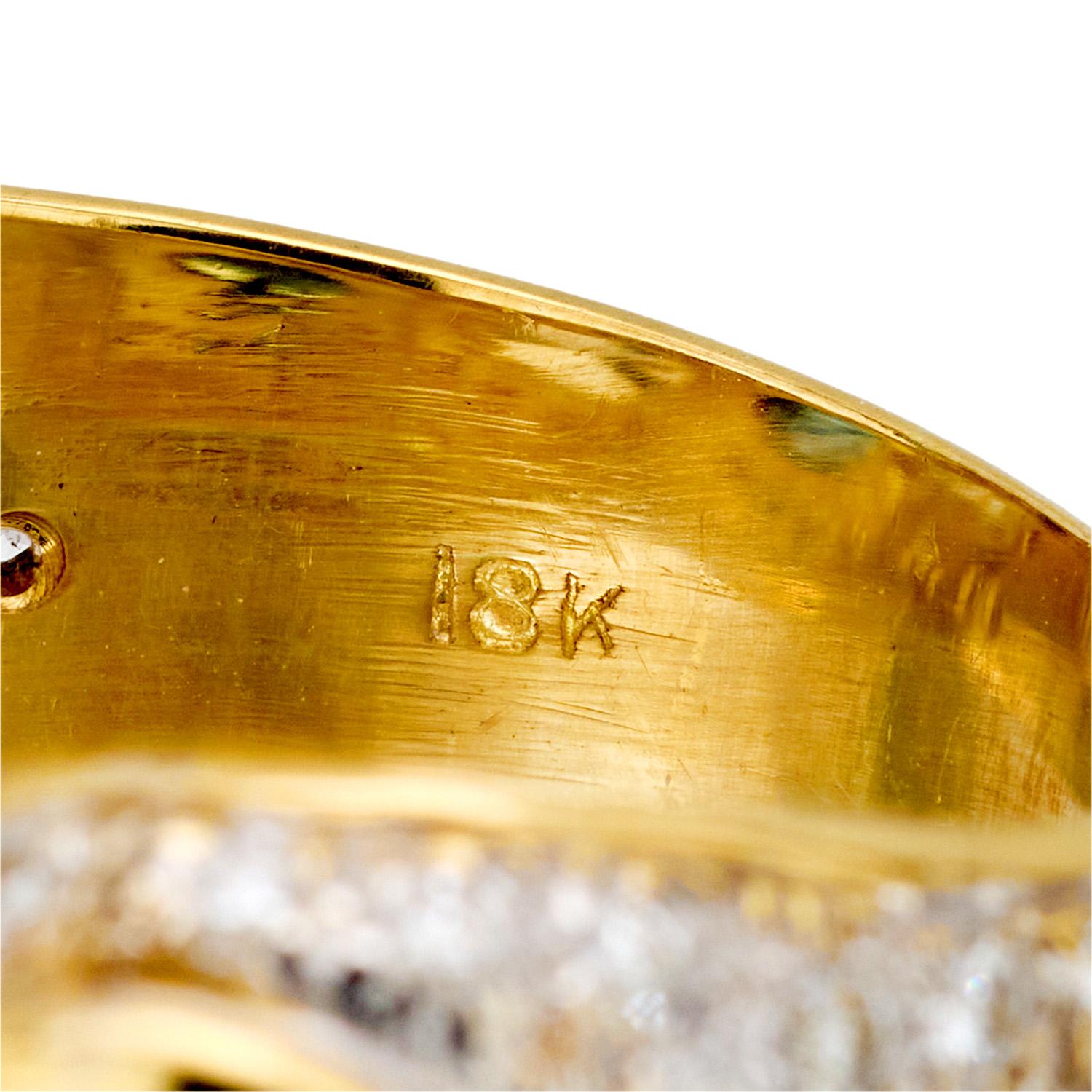 Vintage 18k Diamond and Sapphire Statement Ring