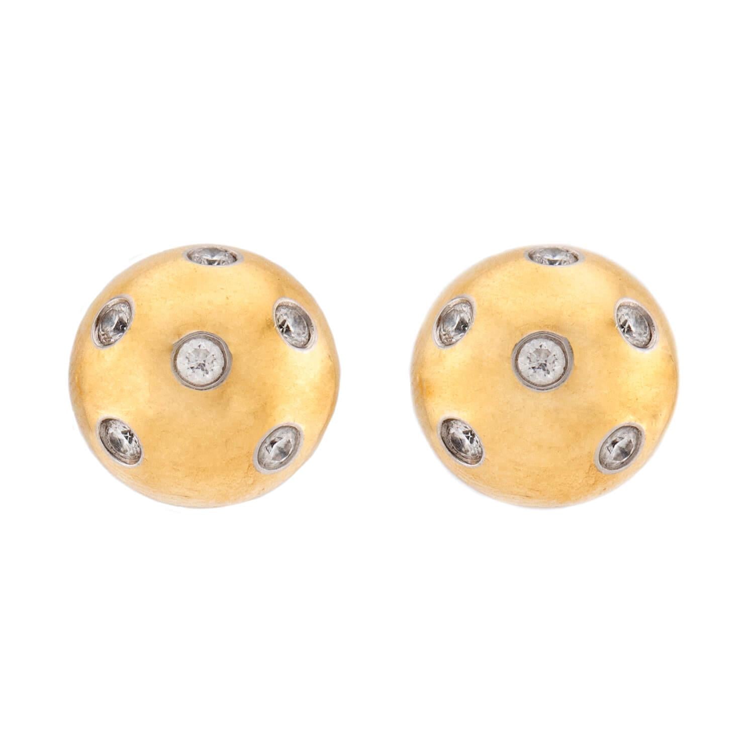 TIFFANY & CO. Estate 18k/Platinum Diamond "Etoile" Earrings