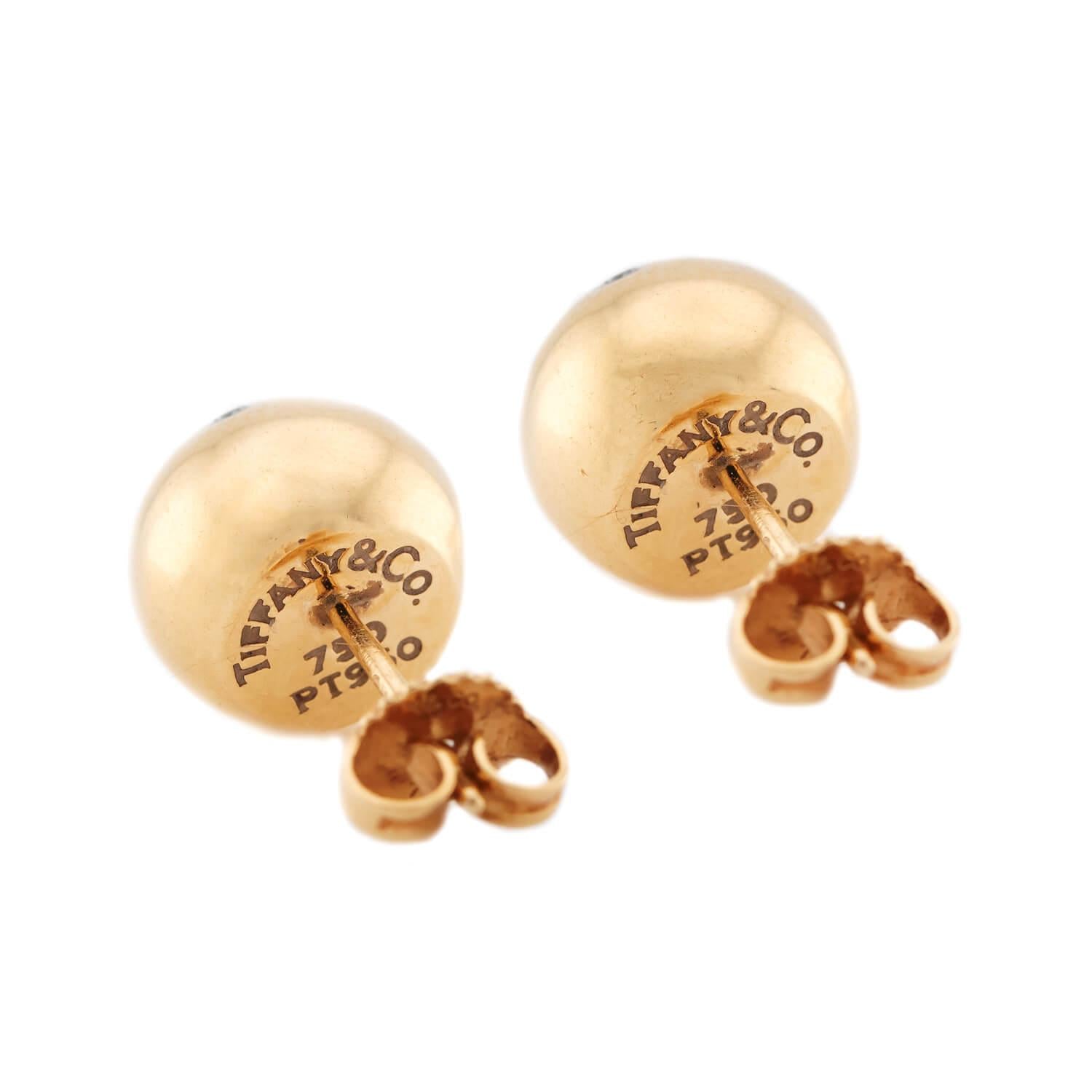 TIFFANY & CO. Estate 18k/Platinum Diamond "Etoile" Earrings