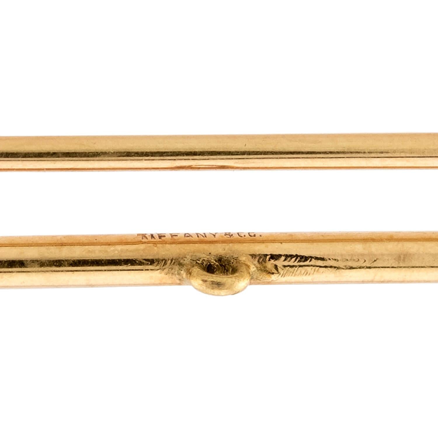 TIFFANY & CO. Edwardian 14K Pearl Golf Club Bar Pin