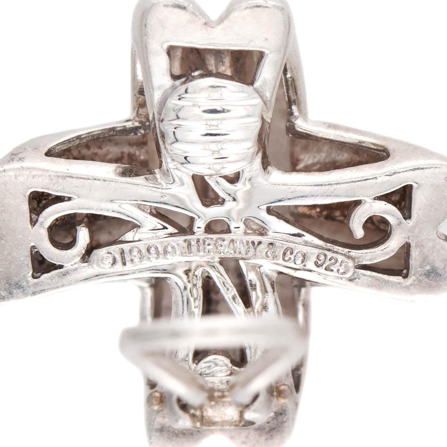 TIFFANY & CO. Estate Sterling Silver Knot Motif Earrings