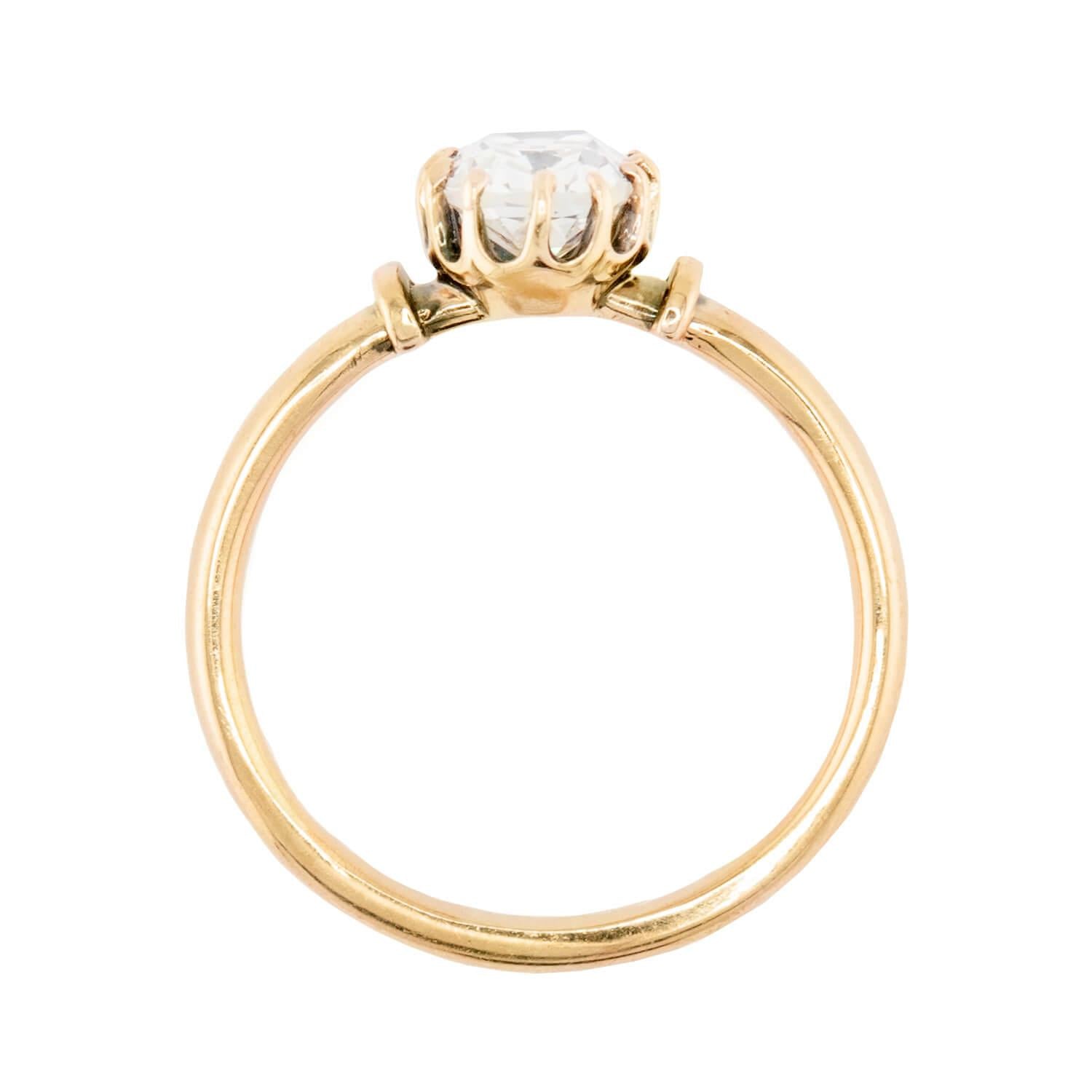 Victorian 18k GIA Diamond Engagement Ring 1.06ct