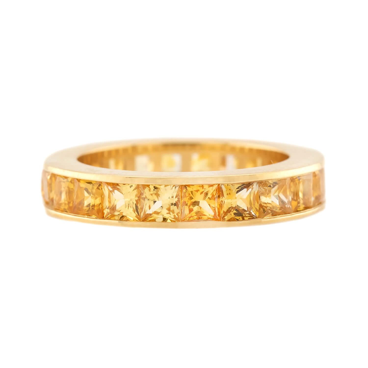 Estate 18k Yellow Sapphire Eternity Band