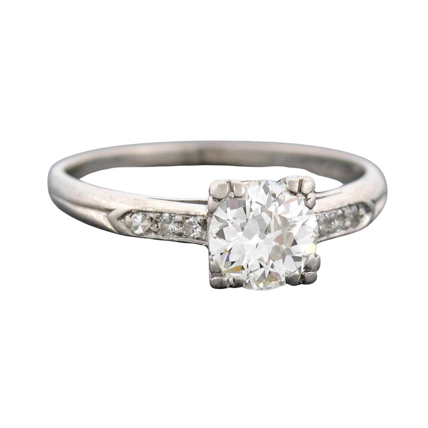 Retro Platinum Diamond Engagement Ring 0.68ct