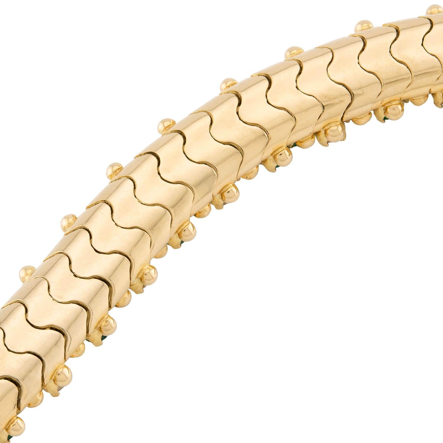 Vintage 18k Emerald & Diamond Bracelet