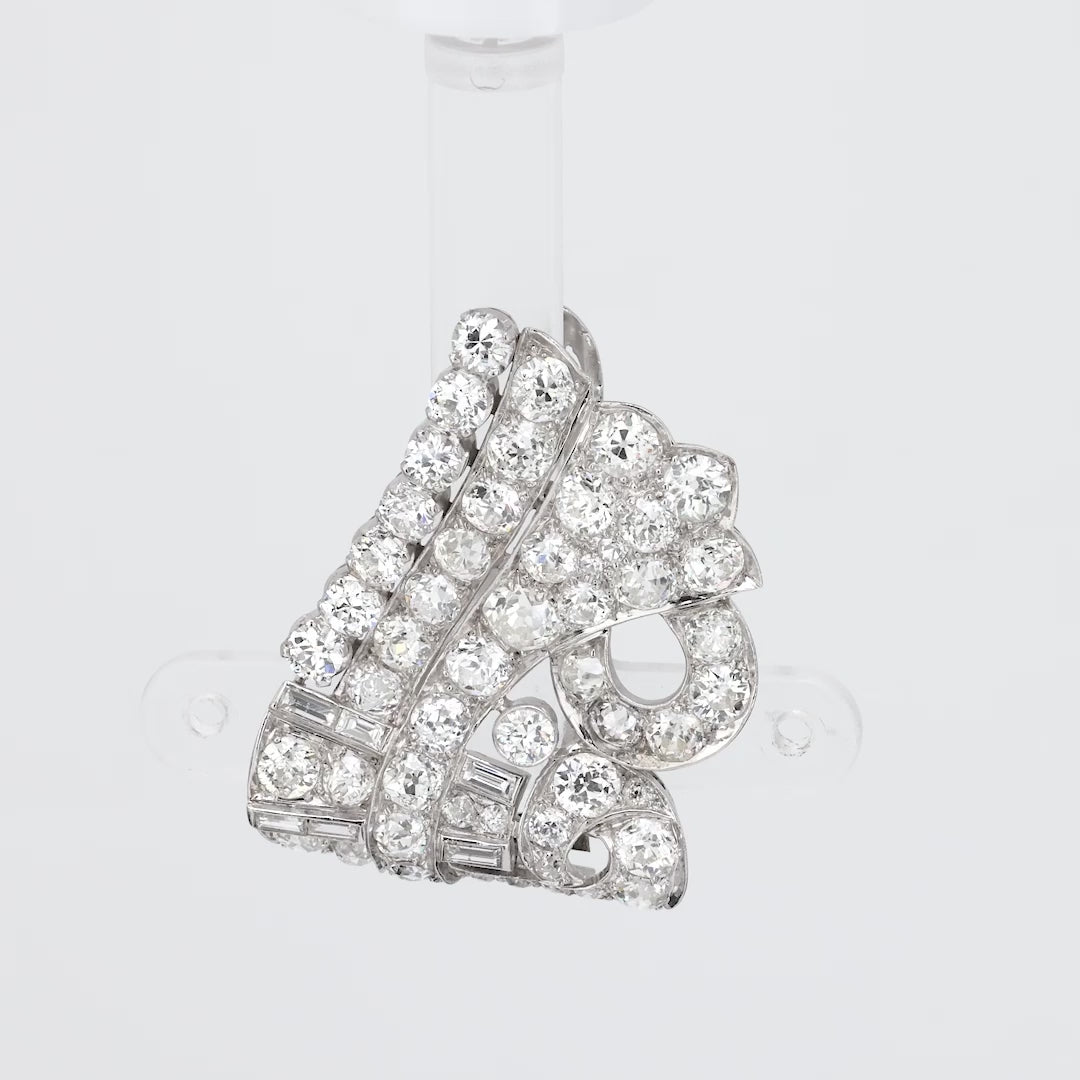 Edwardian Platinum Diamond Fur Clip