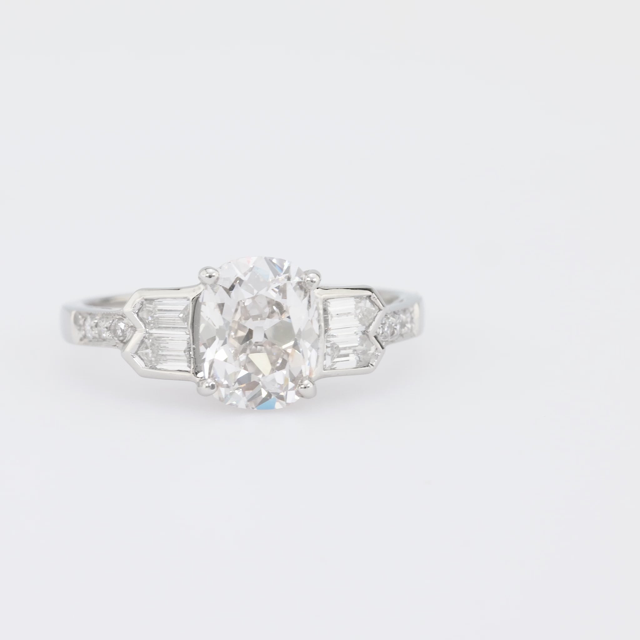 SOPHIA D Estate Platinum GIA Diamond Engagement Ring 1.58ct