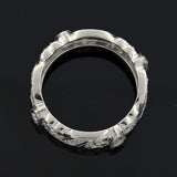 Late Art Deco Platinum Diamond Band Ring 1.35ctw