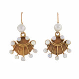 Vintage 14kt Gold Pearl Fan Earrings