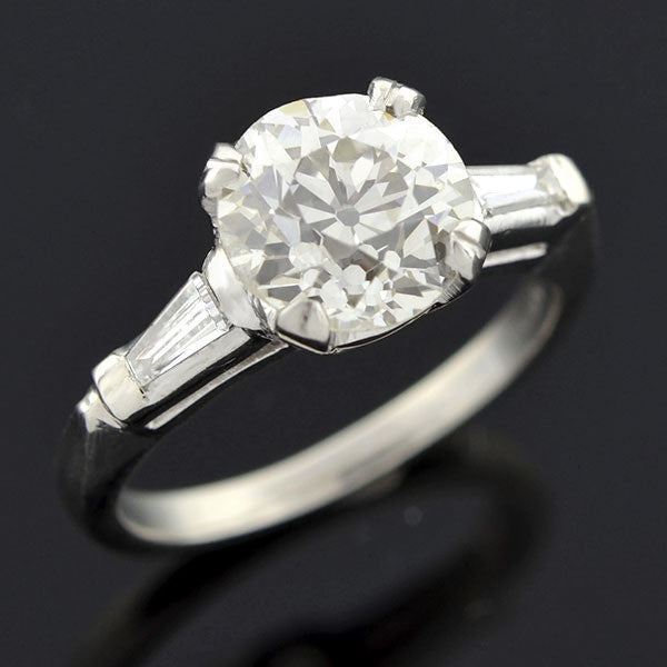 Retro Platinum Diamond Engagement Ring 2.25ct