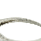 Art Deco Platinum Diamond Engagement Ring 0.59ct