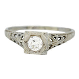 Art Deco 18kt Diamond Engagement Ring 0.26ct