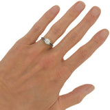 Art Deco 18kt Diamond & Sapphire Engagement Ring .82ct