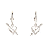 Estate 14kt White Gold + Diamond Heart Earrings