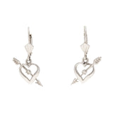 Estate 14kt White Gold + Diamond Heart Earrings