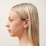 Art Deco Platinum 2ct Emerald + Diamond Drop Earrings