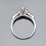 Art Deco Platinum Old Pear-Cut Diamond Engagement Ring 1.07ct