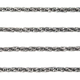 Georgian Sterling Silver Textured Link Chain Necklace 44.5"