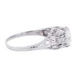 Art Deco Platinum + Diamond Engagement Ring 1.21ct