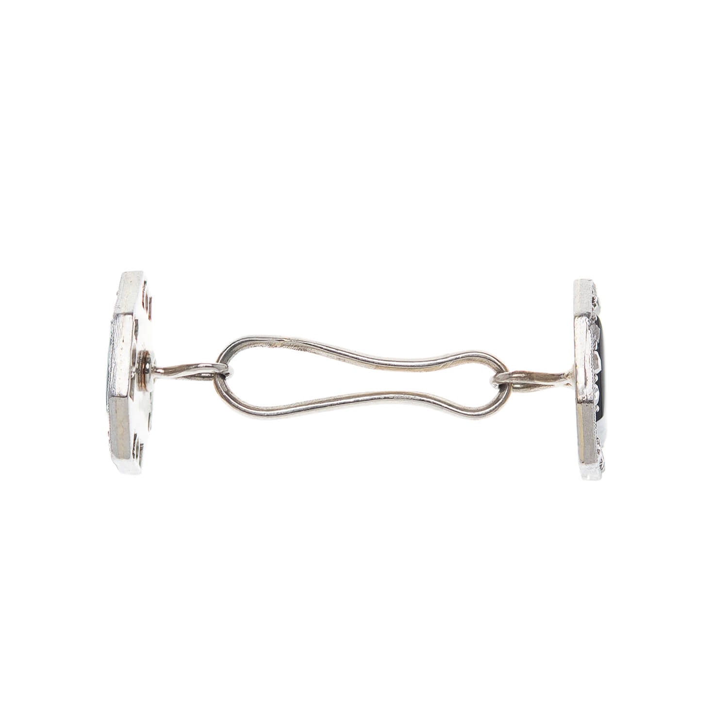 Art Deco French 18k/Platinum Onyx & Diamond Cufflinks