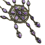 Arts & Crafts Silver Gilt & Amethyst Festoon Necklace
