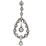 Victorian 18kt Diamond Teardrop Earrings 7ctw