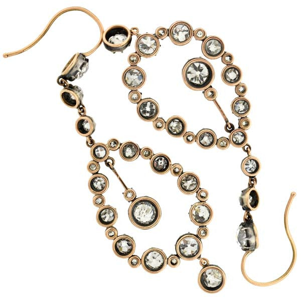 Victorian 18kt Diamond Teardrop Earrings 8.25ctw