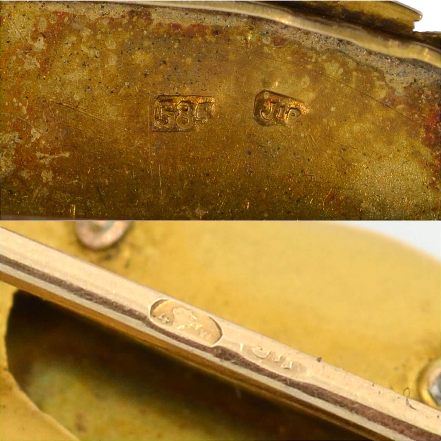 CARL BACHER Victorian Egyptian Revival 14kt Carnelian + Diamond Pharaoh Pin