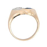 Retro 14k Gold Sapphire & Diamond Ring