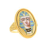 Late Victorian Egyptian Revival 18kt + Enamel Ring