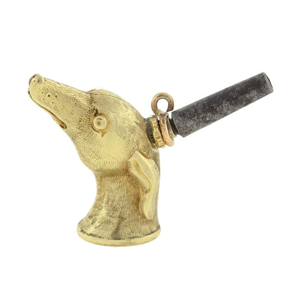 Orologio Da Tasca In Ottone Massiccio Con Ciondolo Golden Retriever - Portachiavi E Catena