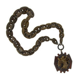 Victorian Gutta-Percha & Carved Horn Chain & Pendant