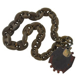 Victorian Gutta-Percha & Carved Horn Chain & Pendant