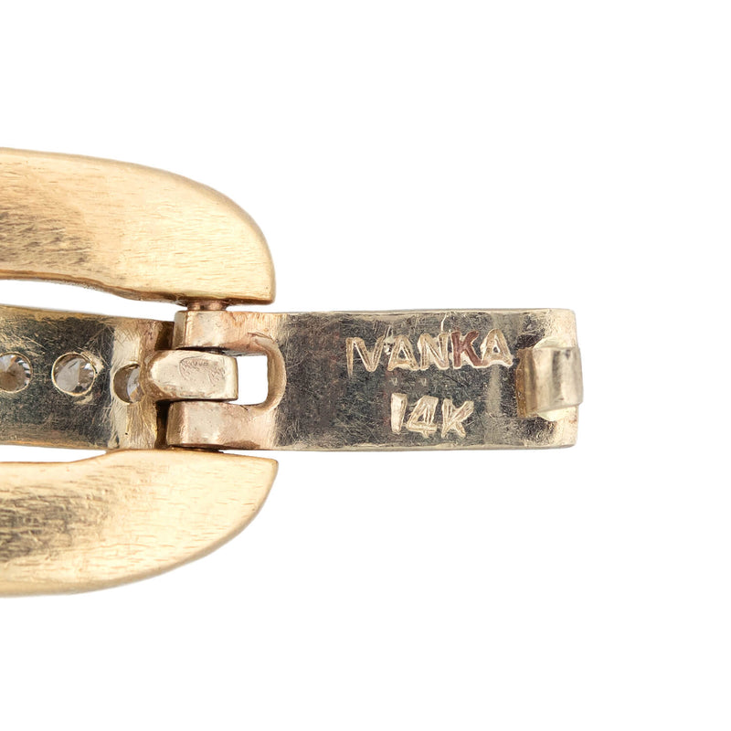 IVANKA Estate 14kt + Diamond Link Bracelet 38.9g