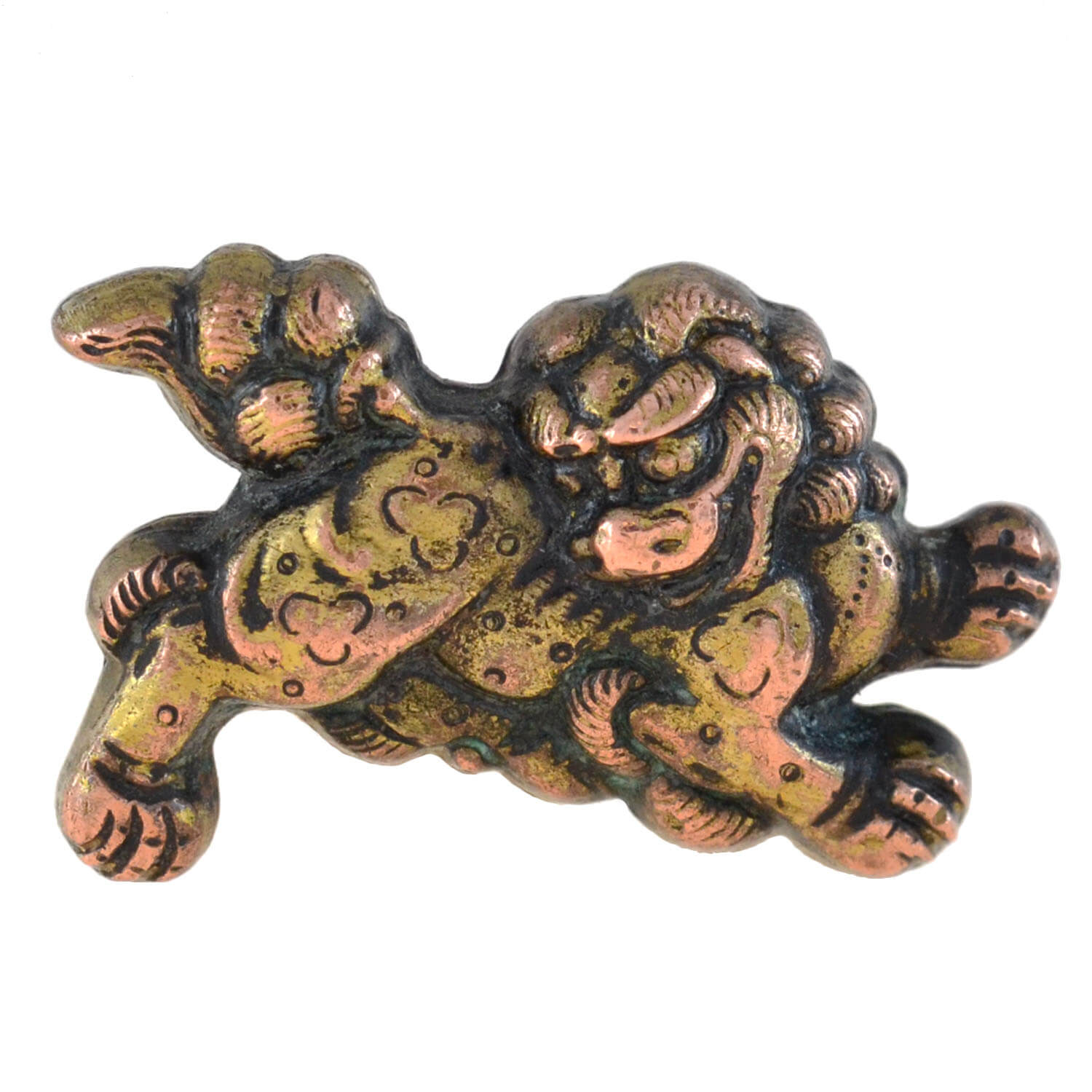 Retro Japanese Sterling Silver + Gold Overlay "Foo Dog" Cufflinks