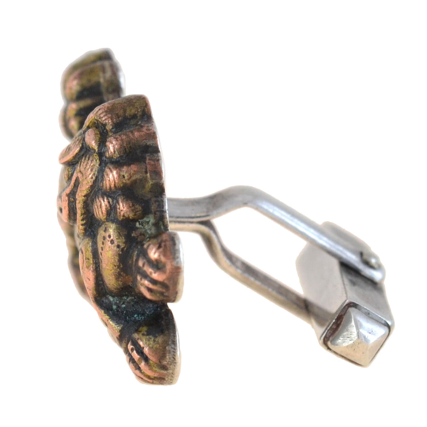 Retro Japanese Sterling Silver + Gold Overlay "Foo Dog" Cufflinks