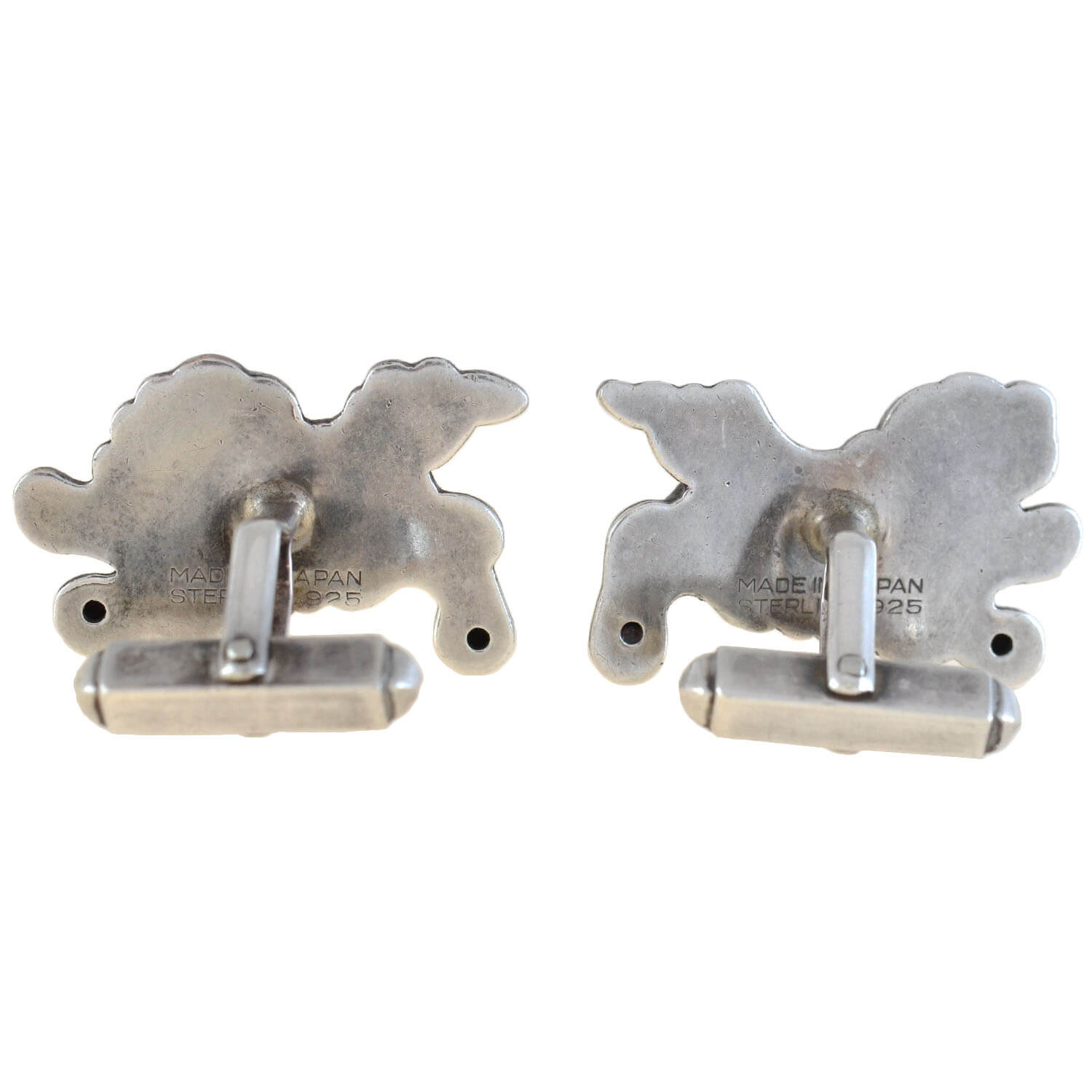 Retro Japanese Sterling Silver + Gold Overlay "Foo Dog" Cufflinks