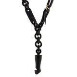 Victorian Jet Watch Chain & Whistle Pendant