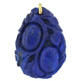 Art Deco Large Chinese Hand Carved Lapis Pendant