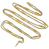 Victorian Long 10kt Textured Gold Link Chain Necklace 54"