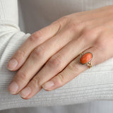 Georgian 15kt Faceted Natural Coral Ring