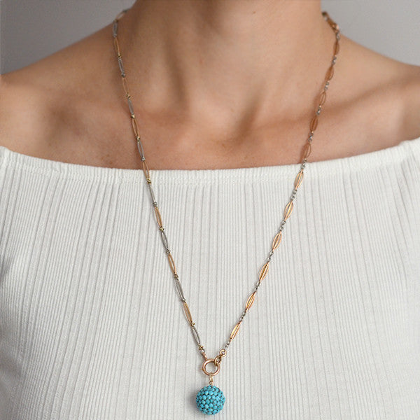 Edwardian 15kt & Platinum Ornate Watch Chain 24.5"