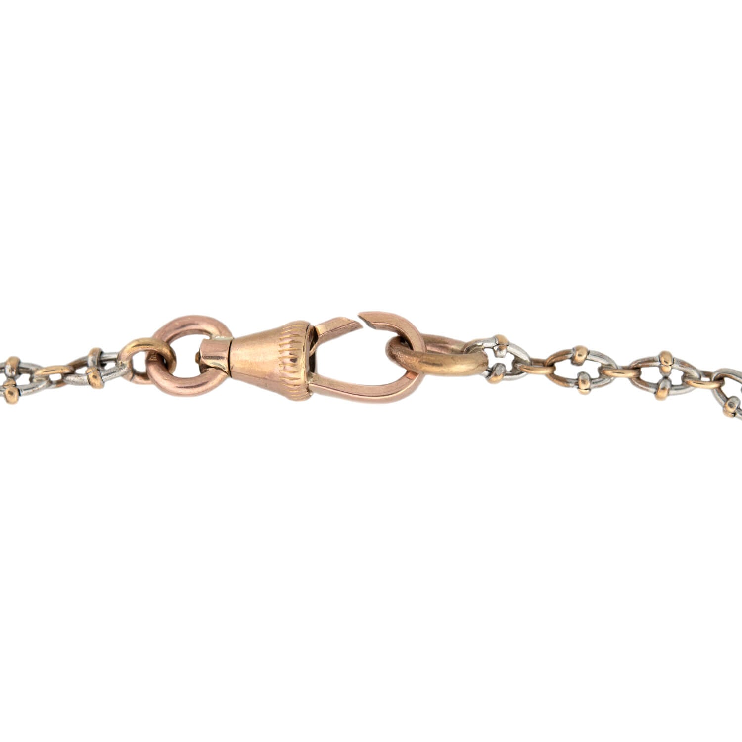 Late Victorian 14kt/Sterling Ball Chain Necklace 60"
