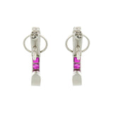 Art Deco 18k Diamond + Ruby Conversion Hoop Earrings