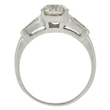Retro Platinum Diamond Engagement Ring 0.99ct center