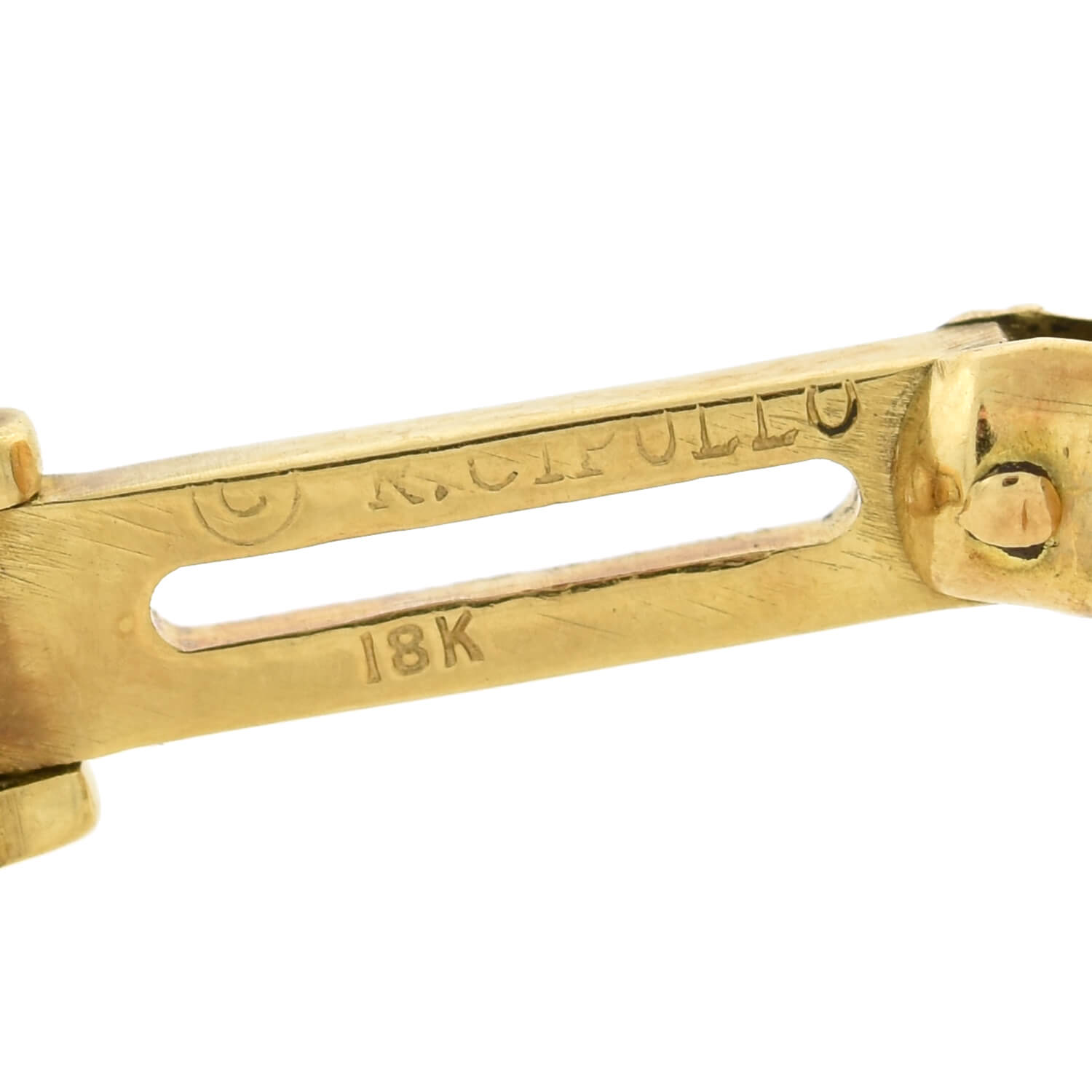 RENATO CIPULLO Estate 18kt Netrite Zebra Snail Shell + Sapphire Cufflinks