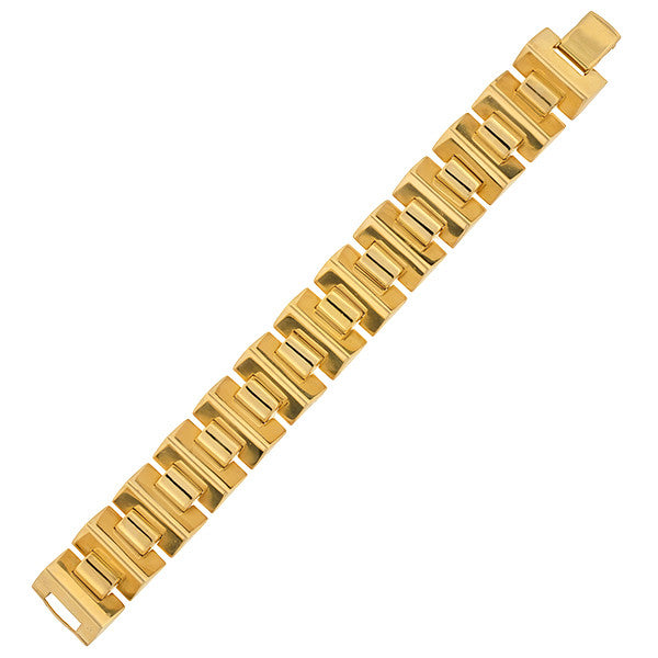 Retro 14kt Gold Pyramidal Link Bracelet 28.3dwt
