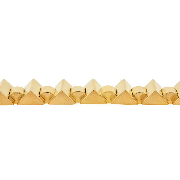 Retro 14kt Gold Pyramidal Link Bracelet 28.3dwt