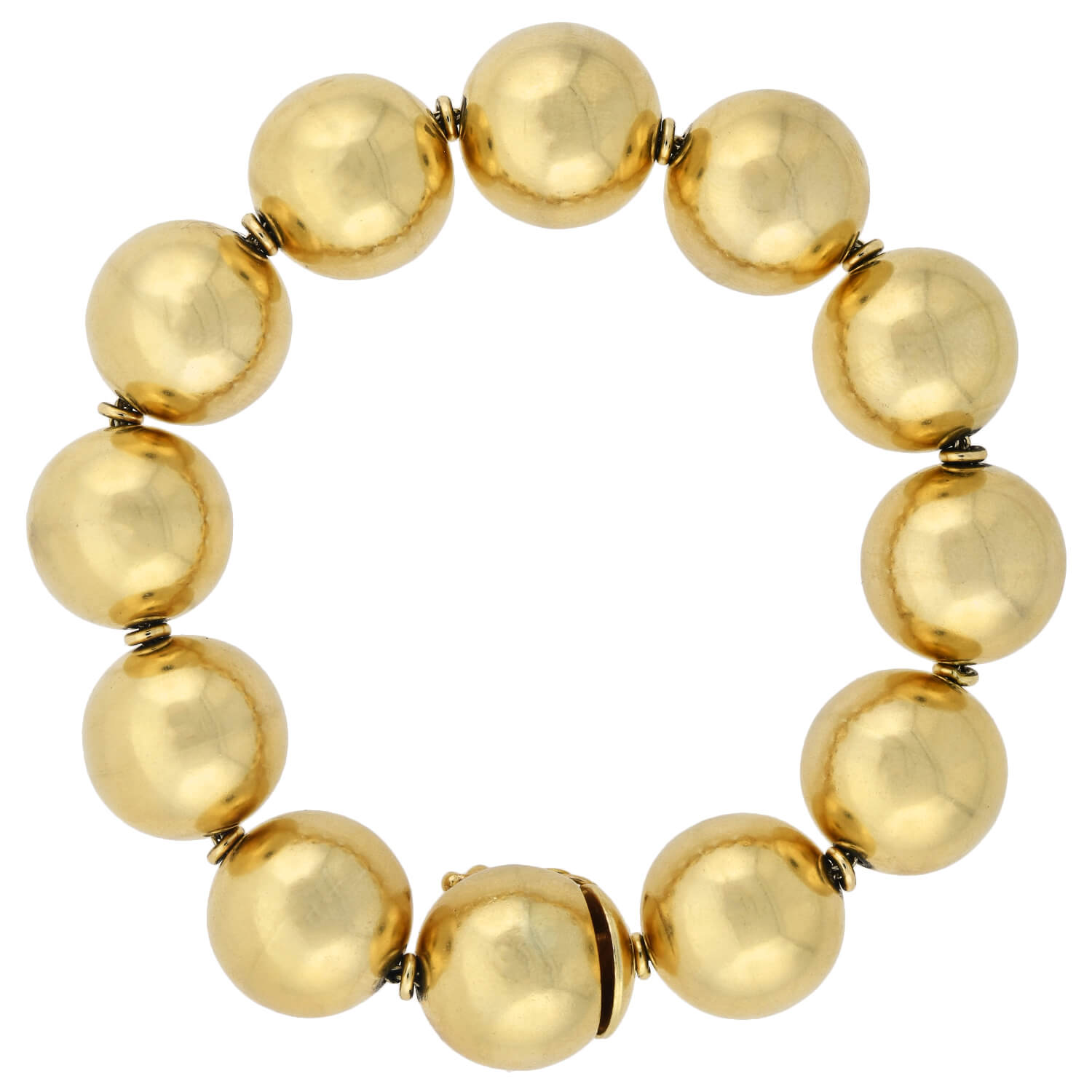 A. Brandt + Son Vintage Large 14kt Yellow Gold Ball Bracelet