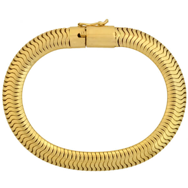 Retro 14kt Gold Flexible Snake Chain Bracelet